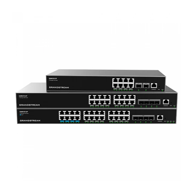 10/100/1000 16 PoE port Svič Grandstream GWN7812P L3 PoE upravljivi/1U/16xGE PoE+ (240W)+4x10G SFP+