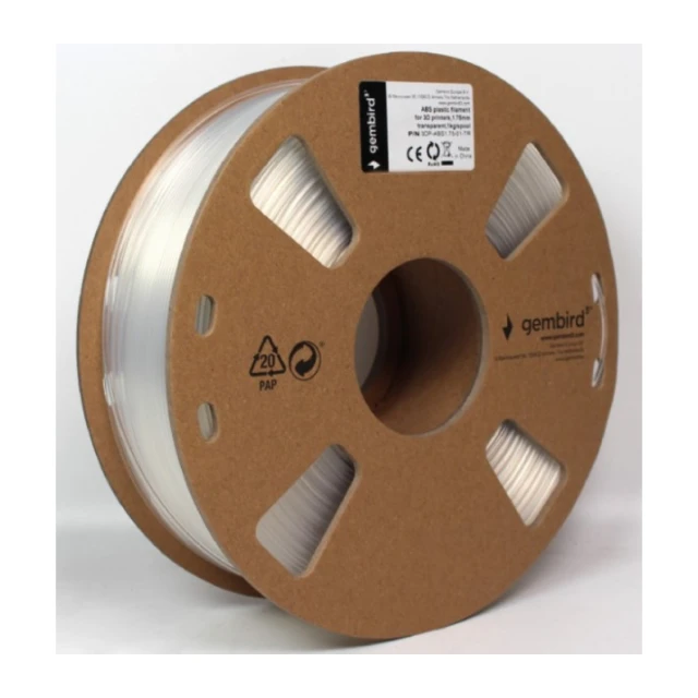 3DP-ABS1.75-01-TR ABS Filament za 3D stampac 1.75mm, kotur1KG Transparent