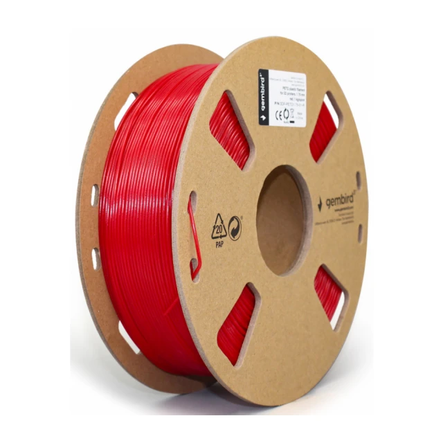 3DP-PETG1.75-01-R PETG Filament za 3D stampac 1.75mm, kotur 1KG RED