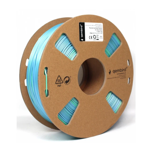 3DP-PLA-SK-01-BG PLA Svilenkasti duga Filament za 3D stampac 1.75mm, kotur 1KG blue/green