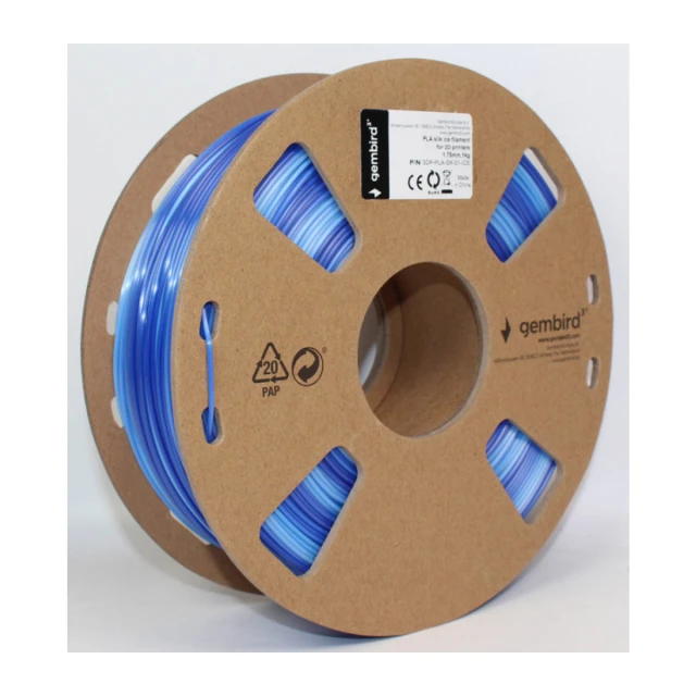 3DP-PLA-SK-01-ICE PLA Svilenkasti led Filament za 3D stampac 1.75mm, kotur 1KG Ice blue + dark blue