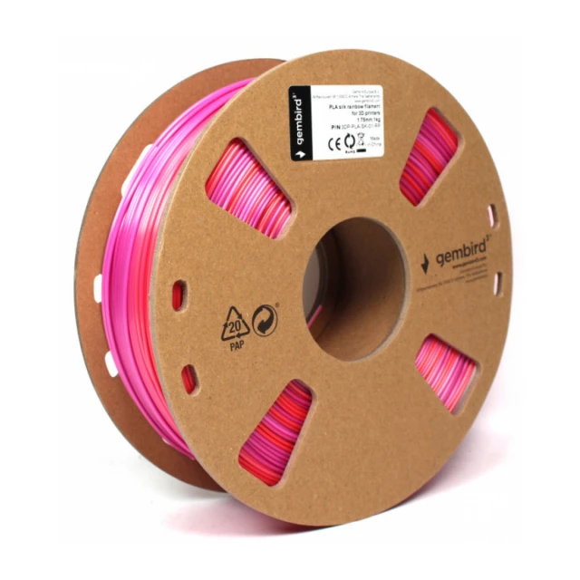 3DP-PLA-SK-01-RP PLA Svilenkasti duga Filament za 3D stampac 1.75mm, kotur 1KG red/purple