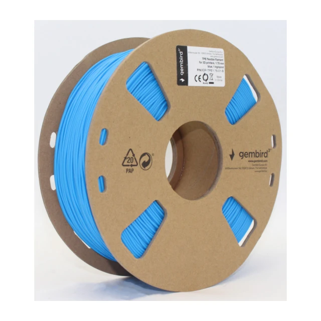 3DP-TPE1.75-01-B TPE FLEKSIBILNI Filament za 3D stampac 1,75mm kotur 1KG BLUE