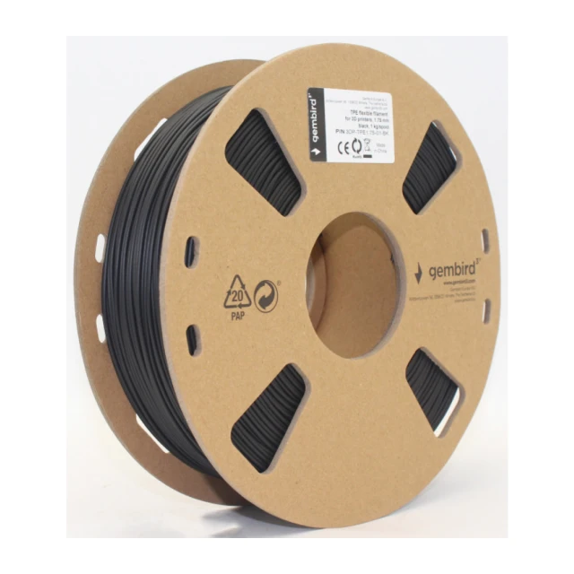 3DP-TPE1.75-01-BK TPE FLEKSIBILNI Filament za 3D stampac 1,75mm kotur 1KG BLACK