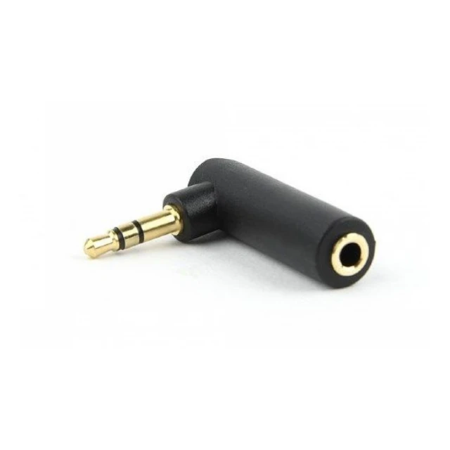 A-3.5M-3.5FL Gembird 3.5 mm stereo audio right angle adapter, 90&#176;