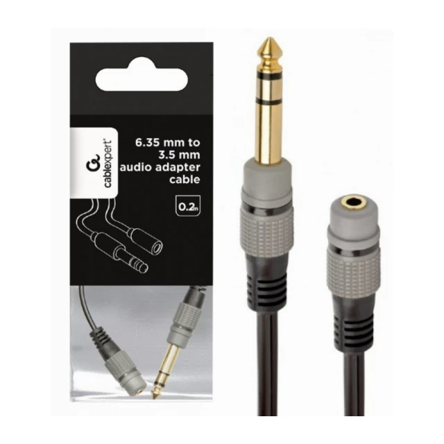 A-63M35F-0.2M Gembird 6.35mm to 3.5mm audio adapter cable, 0.2m