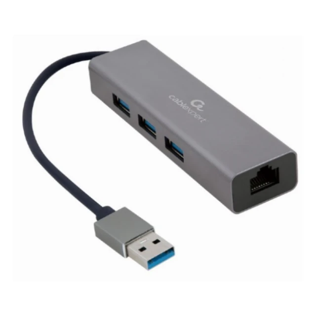 A-AMU3-LAN-01 Gembird USB AM Gigabit network adapter with 3-port USB 3.0 hub