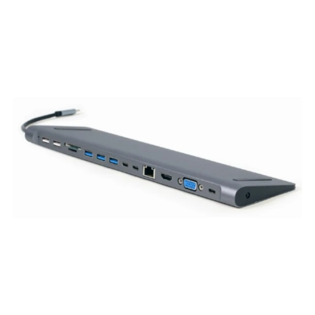 A-CM-COMBO9-01 Gembird USB Type-C 9-in-1 multi-port adapter USB hub+HDMI+VGA+PD+card reader+LAN+3.5m