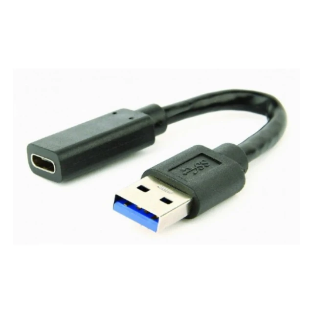 A-USB3-AMCF-01 Gembird USB 3.1 AM to Type-C female adapter cable, 10 cm, black