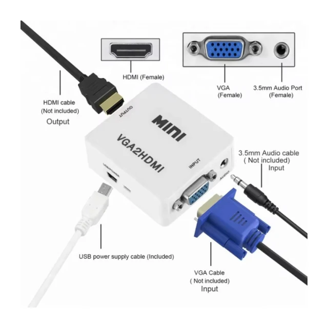 A-VGA-HDMI-Mini ** Gembird input VGA to HDMI  (902) (289)