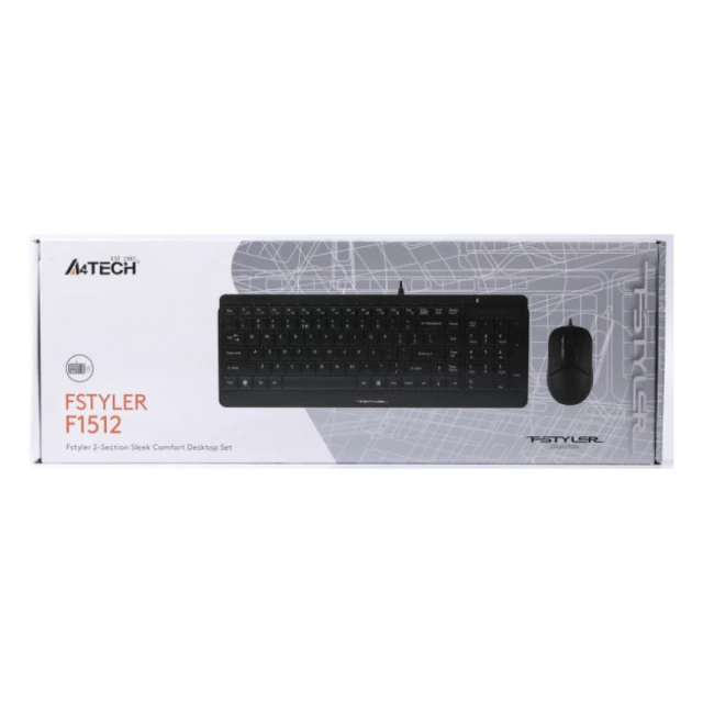 A4-F1512 A4Tech tastatura YU-LAYOUT + mis USB, Black