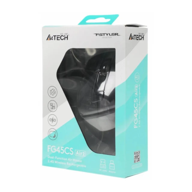 A4-FG45CS AIR2 A4Tech Fstyler bezicni opticki mis 2.4Ghz, 125Hz/1000-2000Dpi, 108mm, USB+Type-C