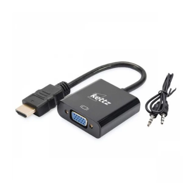 Adapter Kettz HV-5500 HDMI-VGA M/F + audio