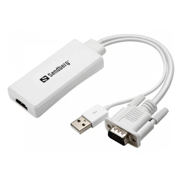 Adapter konverter Sandberg VGA + Audio - HDMI FHD 508-78