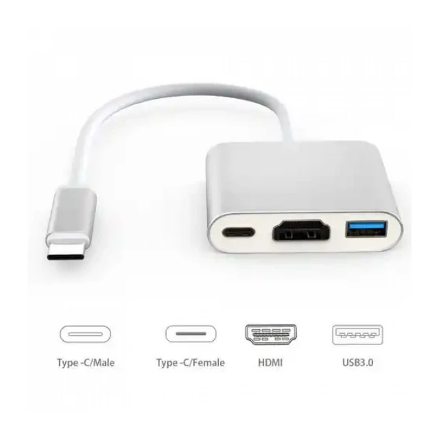 Adapter konverter Tip C - HDMI/USB 3.0/TIP C Kettz TCH-300