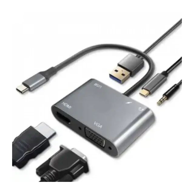 Adapter-konverter Tip C-HDMI/VGA/1xUSB 3.0//Tip C/Audio Linkom