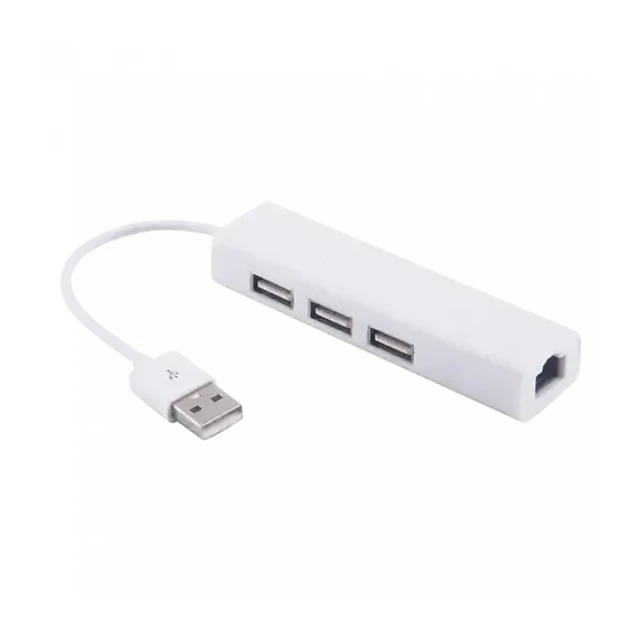 Adapter konverter USB 2.0- RJ45/3xUSB 2.0 Linkom