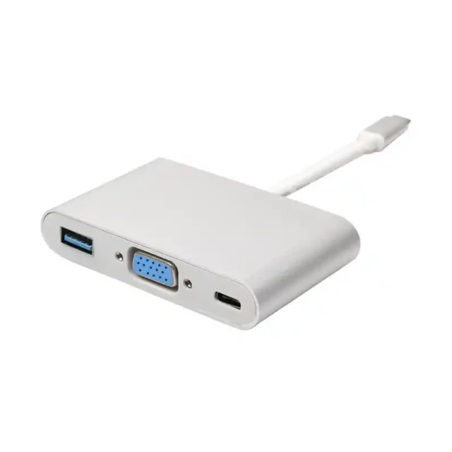 Adapter konverter USB 3.1 Tip C-USB 3.0/VGA/USB Tip C PD Kettz UVA-23