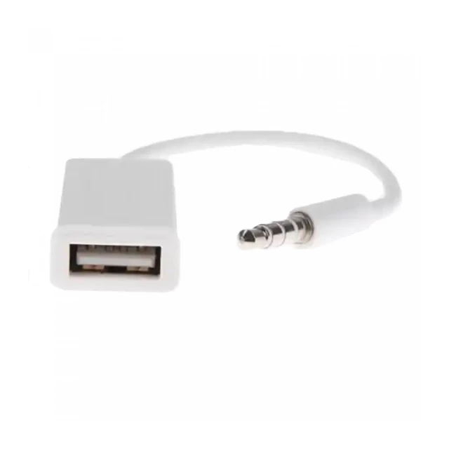 Adapter USB na AUX beli 17cm A017