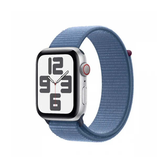 Apple Watch SE GPS 44mm Silver with Winter Blue Sport Loop