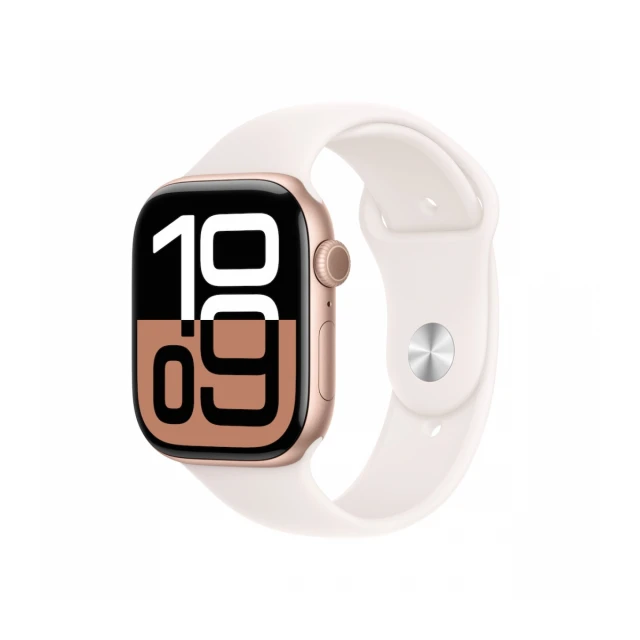 Apple Watch Series 10 GPS 46mm Rose Gold Aluminium Case with Light Blush Sport Band - S/M