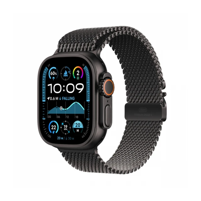 Apple Watch Ultra 2 GPS + Cellular 49mm Black Titanium Case with Black Titanium Milanese Loop - M