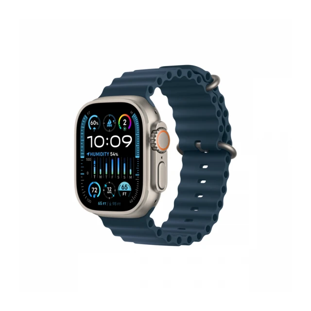 Apple Watch Ultra2 Cellular, 49mm Titanium Case with Blue Ocean Band