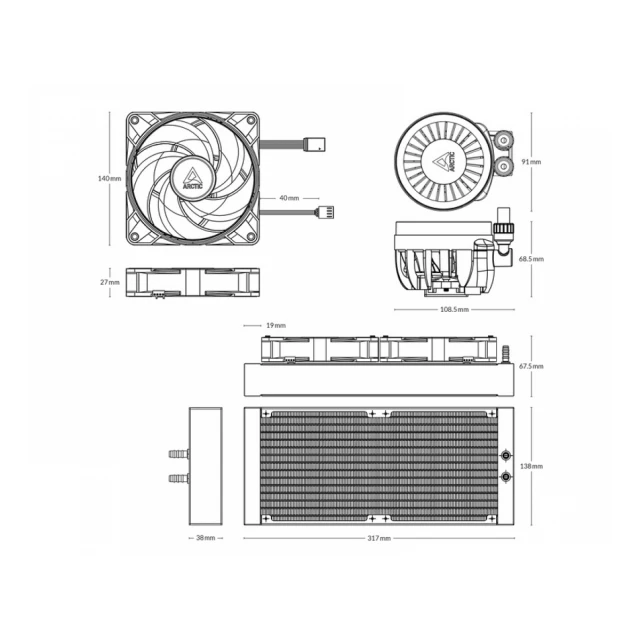 ARCTIC Liquid Freezer III 280 A-RGB Black vodeno hlađenje (ACFRE00143A) 