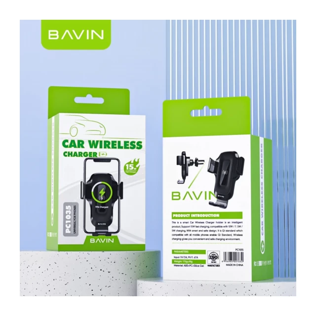 Bavin auto držač/wirelees punjač 15W