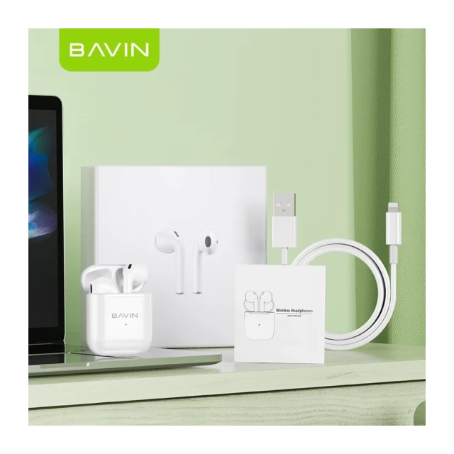 Bavin slušalice AirPods + kabl lightning bela