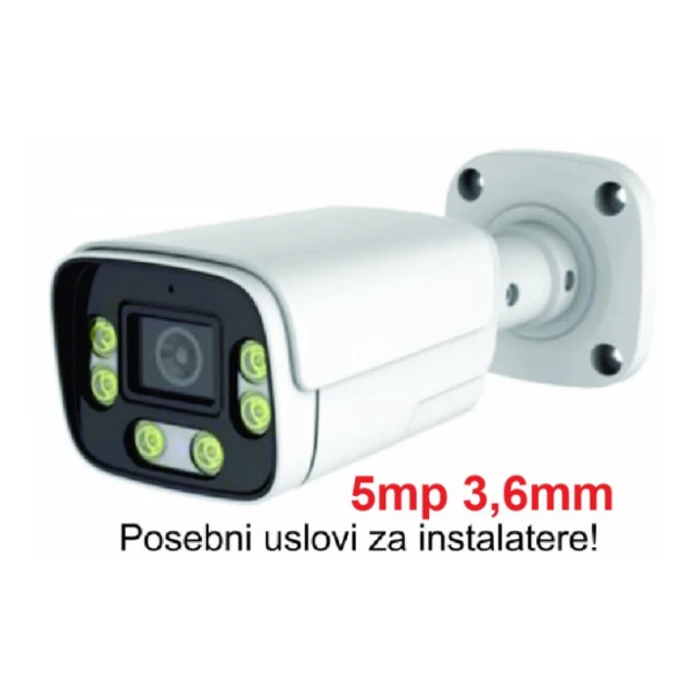 CAM-IP5MP-HAQ60D GMB kamera 5mp APP P6SLite 3.6mm-F1.4 POE, IP66 DuaL LED 6xIR+6xFull Color, MIC,25m