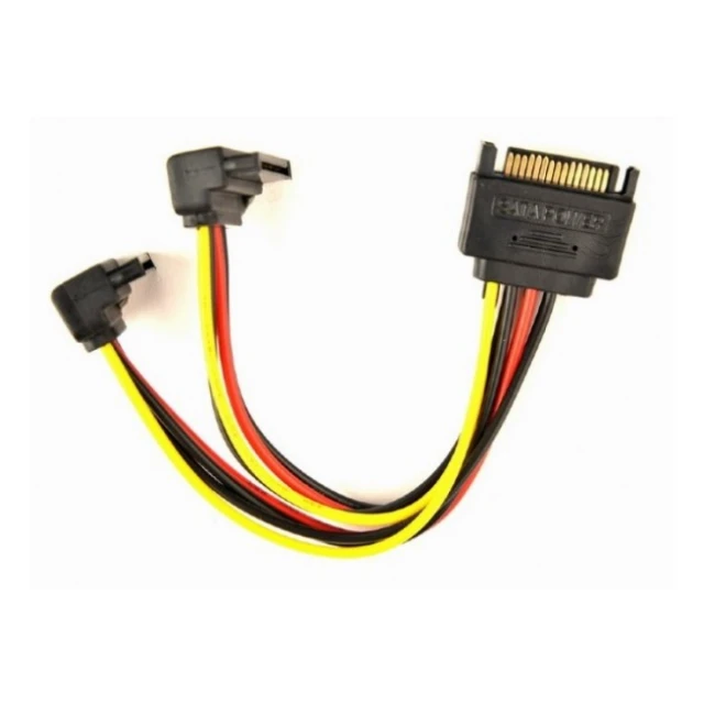 CC-SATAM2F-02 Gembird SATA power splitter cable with angled(90) output connectors, 0.15 m