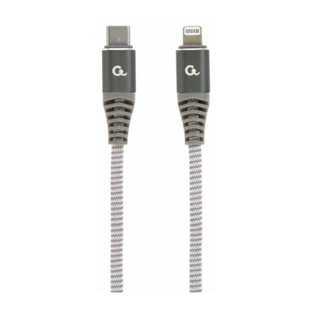 CC-USB2B-CM8PM-1.5M Gembird Premium cotton braided USB Type-C to 8-pins charging & data cable, 1.5m