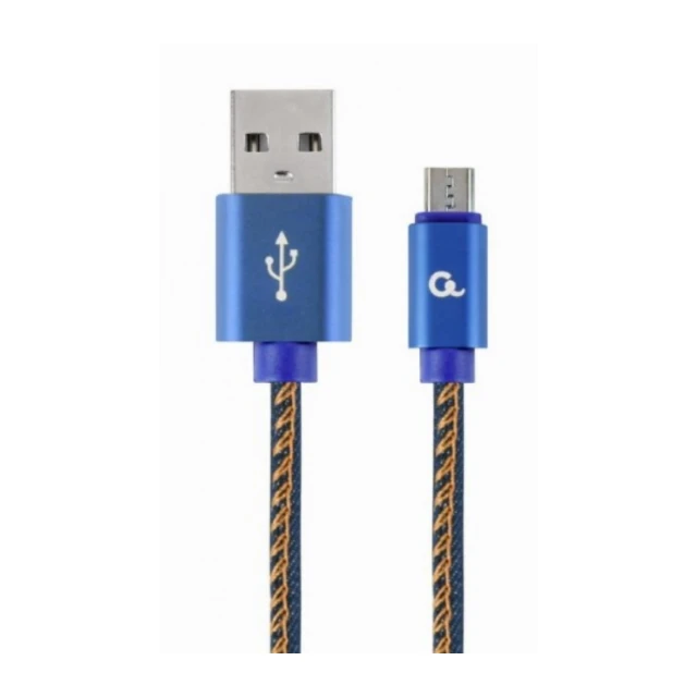 CC-USB2J-AMmBM-1M-BL Gembird Premium jeans (denim) Micro-USB cable with metal connectors, 1 m, blue