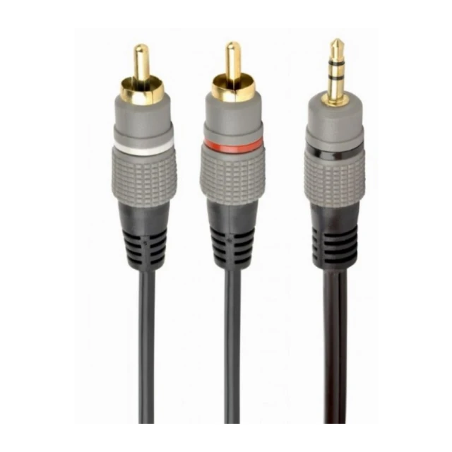 CCA-352-10M Gembird 3.5 mm stereo plug to 2*RCA plugs 10m cable, gold-plated connectors