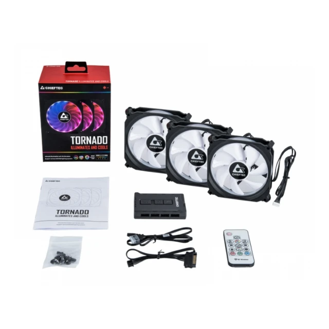 CHIEFTEC Set Ventilatora Tornado RGB CF-3012-RGB 120 x 120 x 25mm (3 komada) 