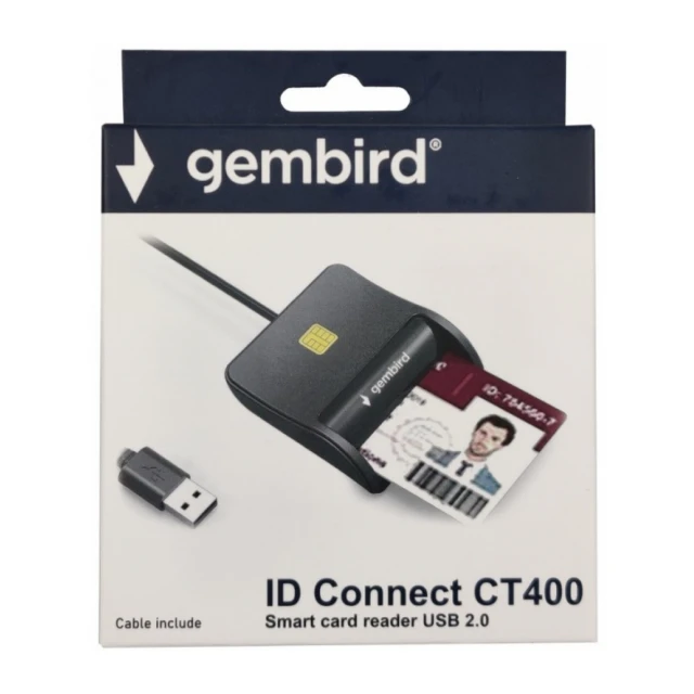 CRDR-CT400 ** Gembird Smart card reader USB 2.0 Citac za licne karte, saobracajne, bankarske (599)