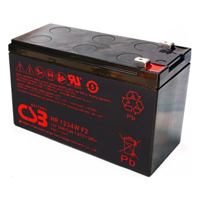 CSB 12V-9Ah, HR1234W Olovna VRLA baterija, 152&#215;65&#215;99, 2.5KG, BLACK