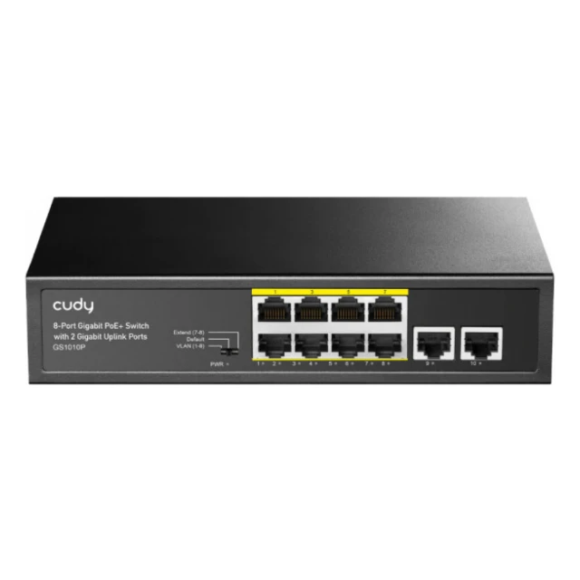 Cudy GS1010P 8-Port Gigabit PoE+ Switch with 2 Gigabit Uplink ports, PoE 30W