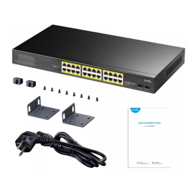 Cudy GS1028PS2 24-Port Gigabit PoE+ Switch with 2 SFP ports 300W