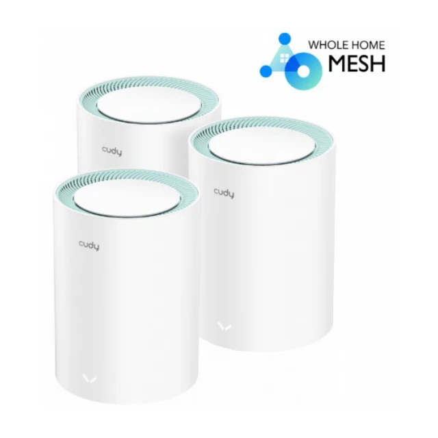 Cudy M1300 3-pack AC1200 Dual Band 2.4Ghz+5Ghz WiFi MESH, GiGABIT, 4x Antena 16MB/128DDR, 16/128mb