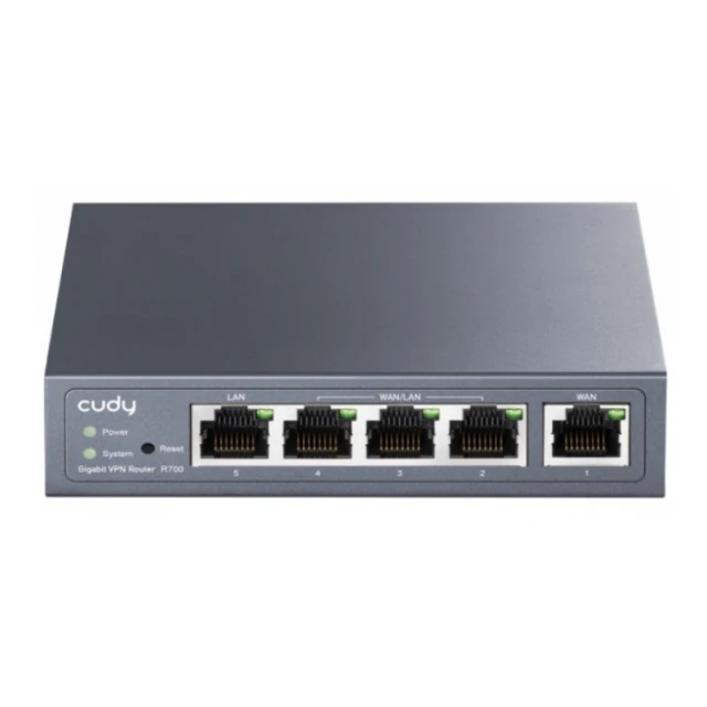 Cudy R700 Gigabit Multi-WAN VPN Router, 1Gbit WAN, 3Gibt LAN/WAN, 1Gbit LAN, 128MB DDR, 16MB NOR Fl