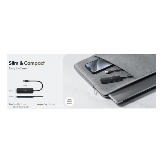 Cudy UH40A HUB 4 USB3.0 4-port, storage speed 5Gbps, black (alt. UHB-U3P4-03)