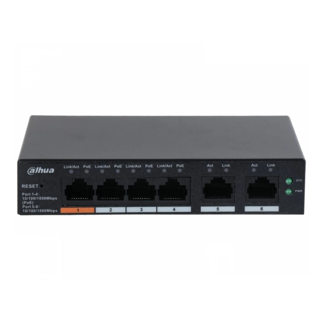 DAHUA CS4006-4GT-60 6-Port Cloud Managed Desktop Gigabit Switch with 4-Port PoE 