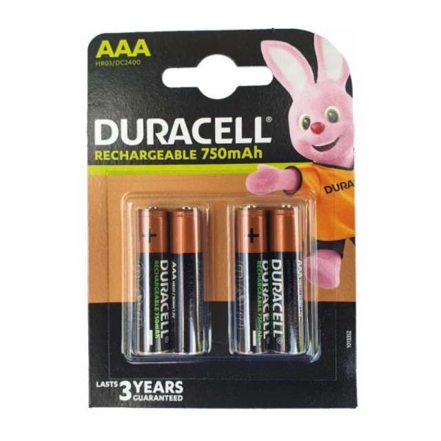 Duracell 750mAh AAA R3 MN2400, PAK4 CK,punjive NiMH baterije (rechargeable Duralock StayCharged 3g)