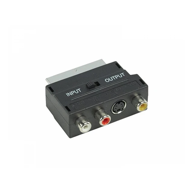 E-GREEN Adapter Scart - 3xRCA + S-Video crni 