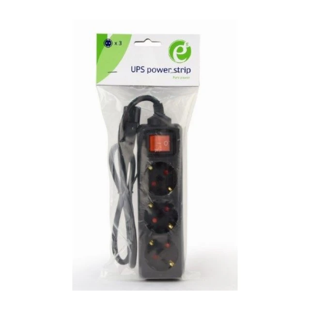 EG-PSU3-01 Gembird UPS naponski kabl, 3 Shuko uticnice, 16A, C14 plug, 0.6m, black