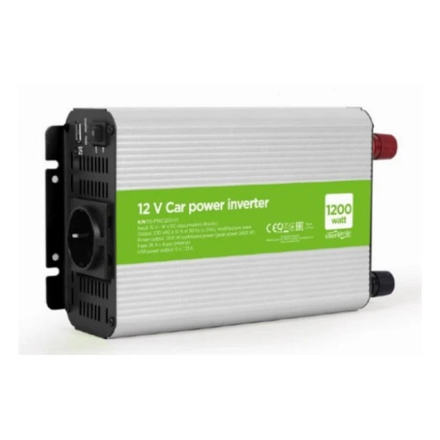 EG-PWC1200-01 Gembird 12V Auto inverter DC/AC 1200W+USB port