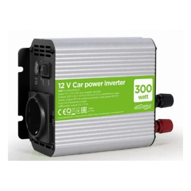 EG-PWC300-01 Gembird 12V Auto inverter DC/AC 300W+USB port