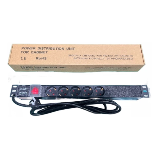 ExeLink Razvodni PDU panel za rack 19 in, sa 5 uticnih mesta, kabl 2m (aluminijum)